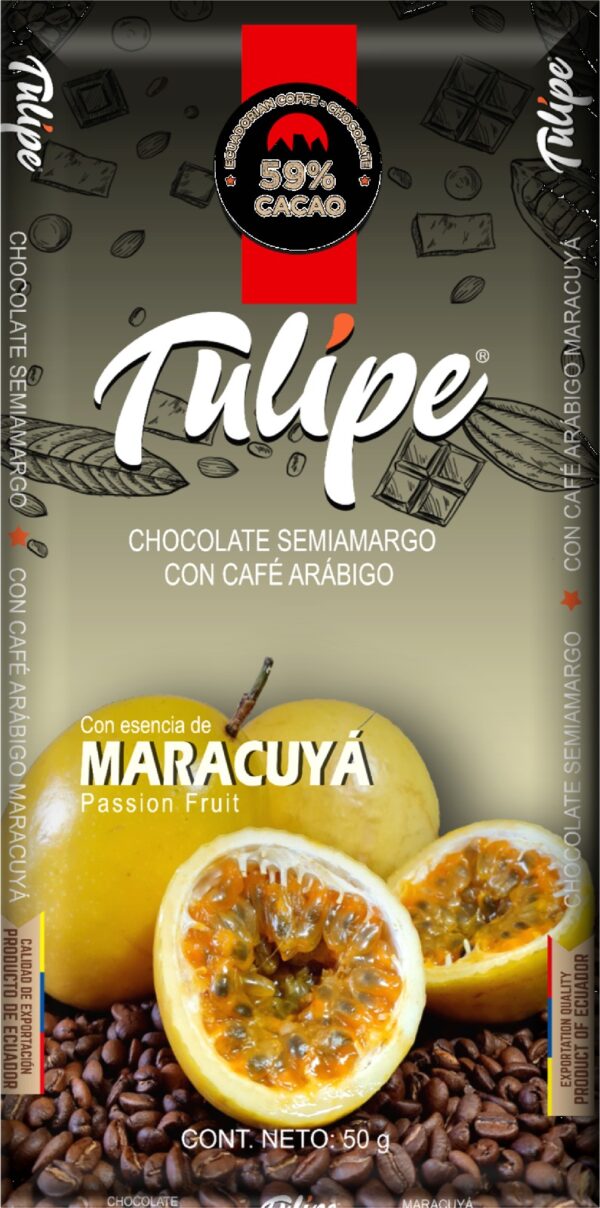 Chocolate Semiamargo con Café Arábigo con Esencia de Maracuyá